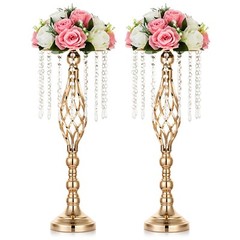 NUPTIO 2 Pcs Crystal Flower Stand Wedding Centerpieces for Tables, 21.7in/55c…