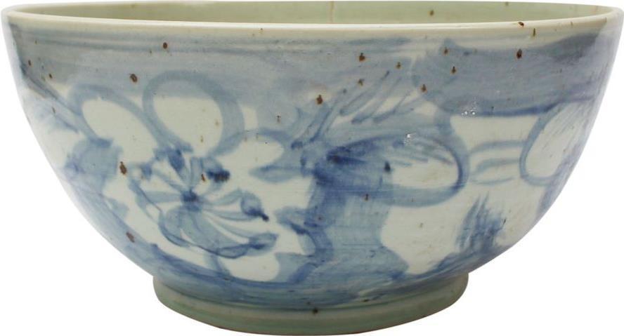 Bowl SILLA Twisted Flower Blue White Colors May Vary Variable Ceramic Handmade