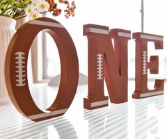 Football Wood ONE Sign, Decorative Wooden Block Word Signs, Freestanding Wood…