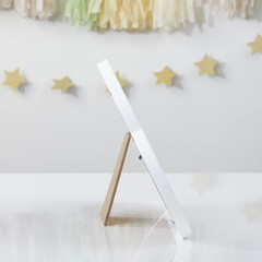 Baby Shower Guest Cloud Frame with Wooden Rain Drops Guestbook Alternative, Nur