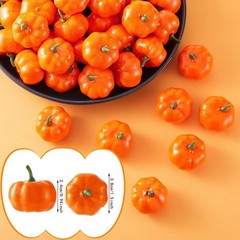 WILLBOND 50 Pieces Orange Artificial Mini Pumpkins Fall Harvest Fake