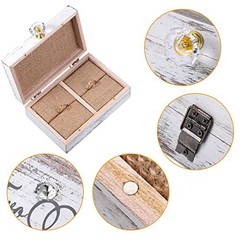 Wedding Ring Bearer Box and Then Two Become One Mr. and Mrs. Diamond Ring White