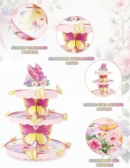 Elegant 3-Tier Butterfly Cupcake Stand – Perfect for Parties and Celebrations