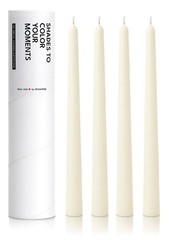 Homeology 10″ Classic Taper Candles, Ivory, 4-Pack, 7-8 Hours Long 4PK, Ivory