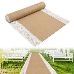 moonoom 20 Ft x 36 in Natural Burlap Wedding Aisle Runner, Rustic Jute 20ft