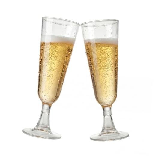 Clear Plastic Champagne Flutes, 60 Pack Disposable Wine Glasses 5 oz | 60