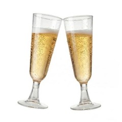 Clear Plastic Champagne Flutes, 60 Pack Disposable Wine Glasses 5 oz | 60