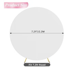 Round Backdrop Stand 6.5 FT Cover Free Fabric Photo Background for Wedding Party