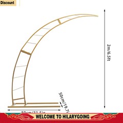 6.5ft Metal Crescent Moon Arch Wedding Party Plant Climbing Backdrop Stand Rack