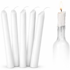 Drip Candles – 6 Pack Dripping Wax Candles, 6.5” Unscented Tapers for White