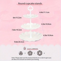 10Pcs Cake Rack Set 3 Double 3 Triple Layered Cupcake Stands 4 Appetizer Trays F