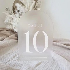 15-Pack 5×7 Frosted Arch Acrylic Table Numbers, 1-15, Holder, Wedding, Signs
