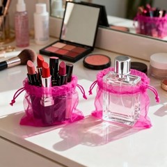 100PCS Organza Bags, 4×6 inches (10x15cm) Small Mesh Bags Drawstring Hot Pink
