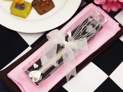 50 pcs SILVER Heart Whisks FAVORS in Gift Boxes Wedding Party Wholesale Supply