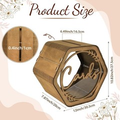 Wedding Card Box for Party Hexagon Brown Wedding Card Boxes for Reception Woo…