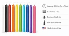 Drip Candles – 6 Pack Dripping Wax Candles, 6.5” Unscented Tapers for White