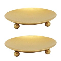 YYaaloa 2 Pack Gold Decorative 4.33 inches (D) x 0.7 (H), Gold-2