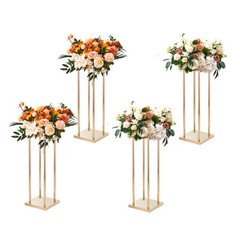 VEVOR 4PCS Column Wedding Flower Stand Cylindrical Display Rack 23.6inch Metal