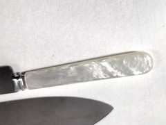 Vintage Sheffield Cake Knife Server Set Faux Pearl Handles England