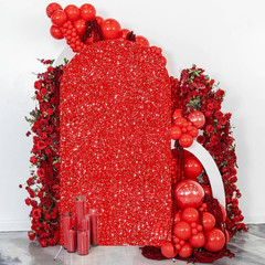 Sequin Arch Backdrop Cover 6.6Ft Wedding Red Arch Cover Christmas Balloon Arch B