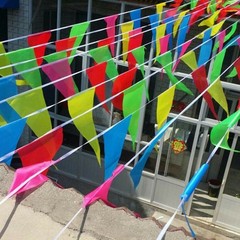 100M Multicolored Bunting Banner Multicolor Outdoor Decoration Triangle Flags US