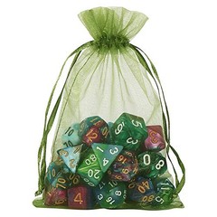 100pcs Organza Drawstring Bags 4 x 6 inch Candy Mesh Gift Bags Olive Green