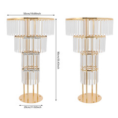 2PCS Flower Stand With Pendants 4-Tier Elegant Flower Stand for Party Weddings