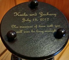 The Wedding Day in Black Unity Sand Ceremony Hourglass by Heirloom Hourglass