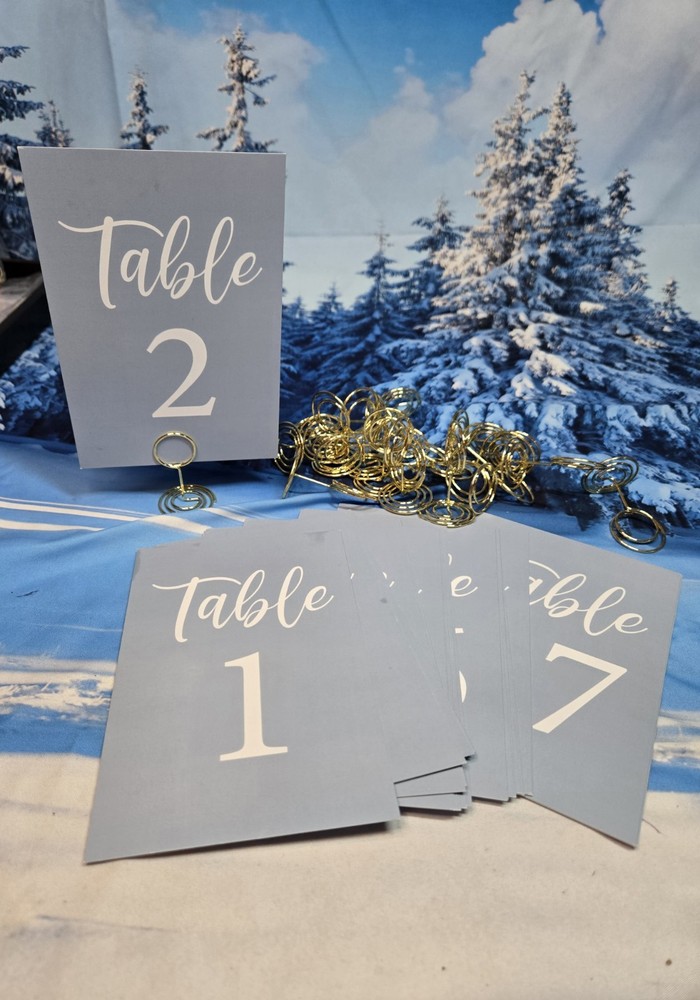 Wedding Table Numbers W/gold Metal Stands. Head Table & 1-30