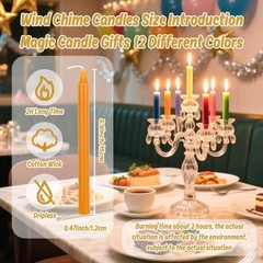 RAINFLOW 24PCS Taper Candles Sticks – Spell Cotton Small, Colored