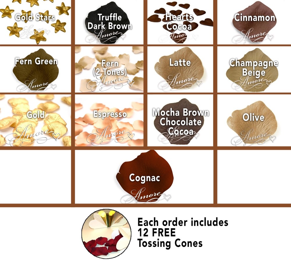 4000 Silk Rose Petals Wedding Bulk Brown Variety Choose Color
