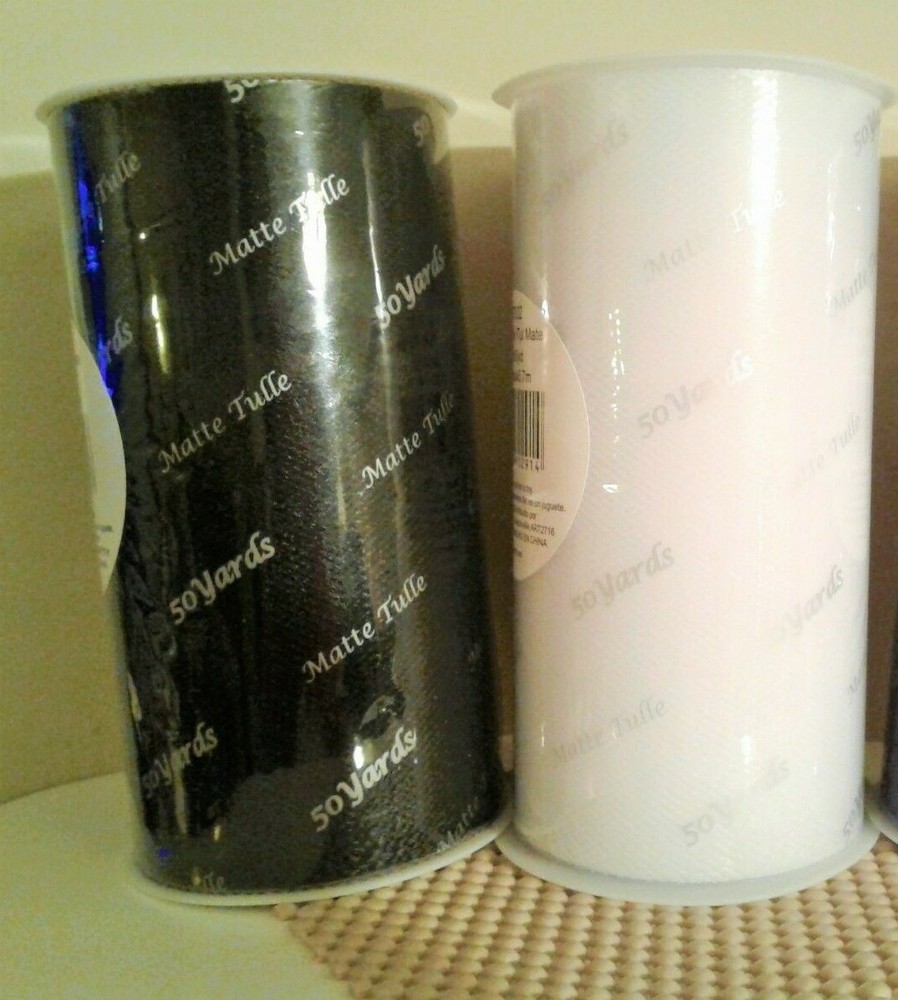 White or Black TULLE NETTING ROLL, Wedding Party Favors,50 yds x 6 inches – NEW