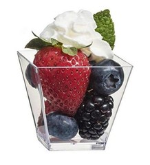 100 Ct Elegant Square Mini Cube 2oz Clear Tasting Sample 100 Count (Pack of 1)