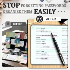 Password Book with Alphabetical Tabs, 4.3″x5.7″ Hardcover Password A6 Grey