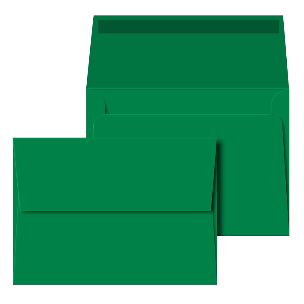 A6 Envelopes, 4 3/4″ x 6 1/2″, Green, Square Flap, 24w (90gsm), 25 Qty
