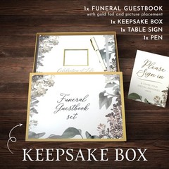 Elegant White Funeral Guest Book , 10 x 8 Inches 120 Pages Guest Book for Fun…