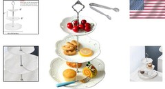 Elegant 3-Tier White Porcelain Cupcake Stand – Perfect for Celebrations