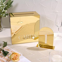 Gold Mirror Arch Wedding Table Numbers 115 Acrylic Signs 5×7 Inch 15 PCS