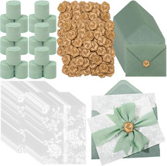 100 Set Wedding Invitation Wrap Set Pre Folded Vellum Jacket for 5X7 Invitations