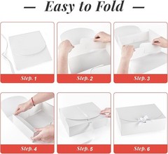 15 PCS Gift Boxes W/ Lids 10.6 x 7.8 x 3.1 Inches Bridesmaid Gift Boxes White