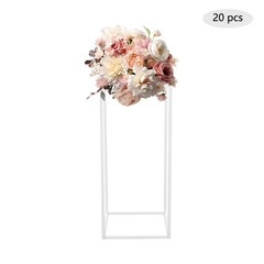 White 20 PCS Decoration Flower Stand For Wedding, Flower Stand 9.45*9.45*23.62in