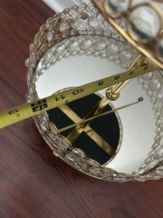 2 Tier GOLD Mirror 20” Cake Stand with Crystal Beads Cupcake Wedding Dessert