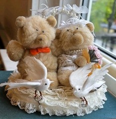 Hand Made Wedding Cake Top Bears