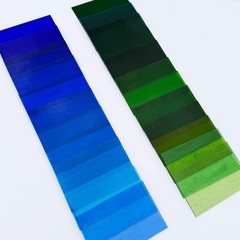 LITMIND 24 Sheets Transparent Stained Glass Sheets – Blue & Green Gradient