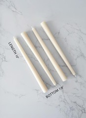 Homeology 10″ Classic Taper Candles, Ivory, 4-Pack, 7-8 Hours Long 4PK, Ivory