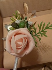 Ling’s Moment Artificial Pink Rose Wedding Bouquets w/ Greenery, 10 Pack