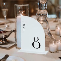 10 Pack Blank White Half Arch Acrylic 5×7 In Wedding Table Signs With Base