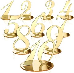 10 Pcs Table Numbers for Wedding 1-10 Reception Wedding Numbers Signs with Ho…