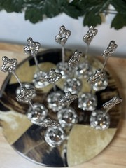 Nickel Place Card Holder 7 1/2″H Wedding Event Note Silver tone Set of 11