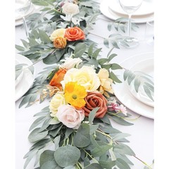BRAND NEW ~ Artificial Eucalyptus Flower Garland ~ Wedding Mantle ~ 6ft x 9 1/2″